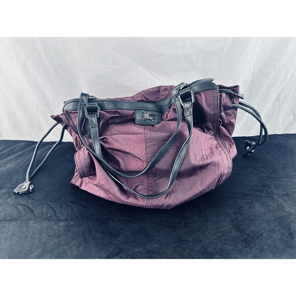 BURBERRY BUCKLEIGH NYLON PURPLE TOTE BAG* - Picture 6 of 16